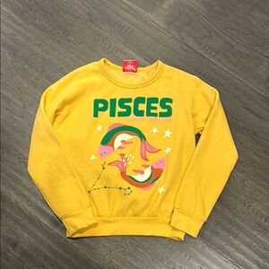 Anthropologie/Midnight Rider Pisces yellow sweatshirt, size small.